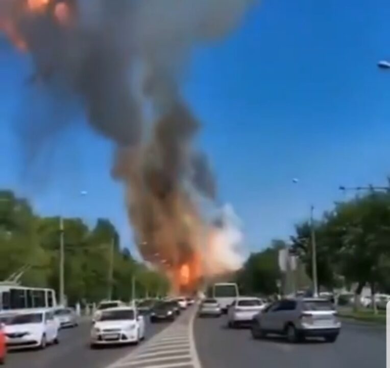 عاجل انفجار محطه بنزين ب “روسيا”